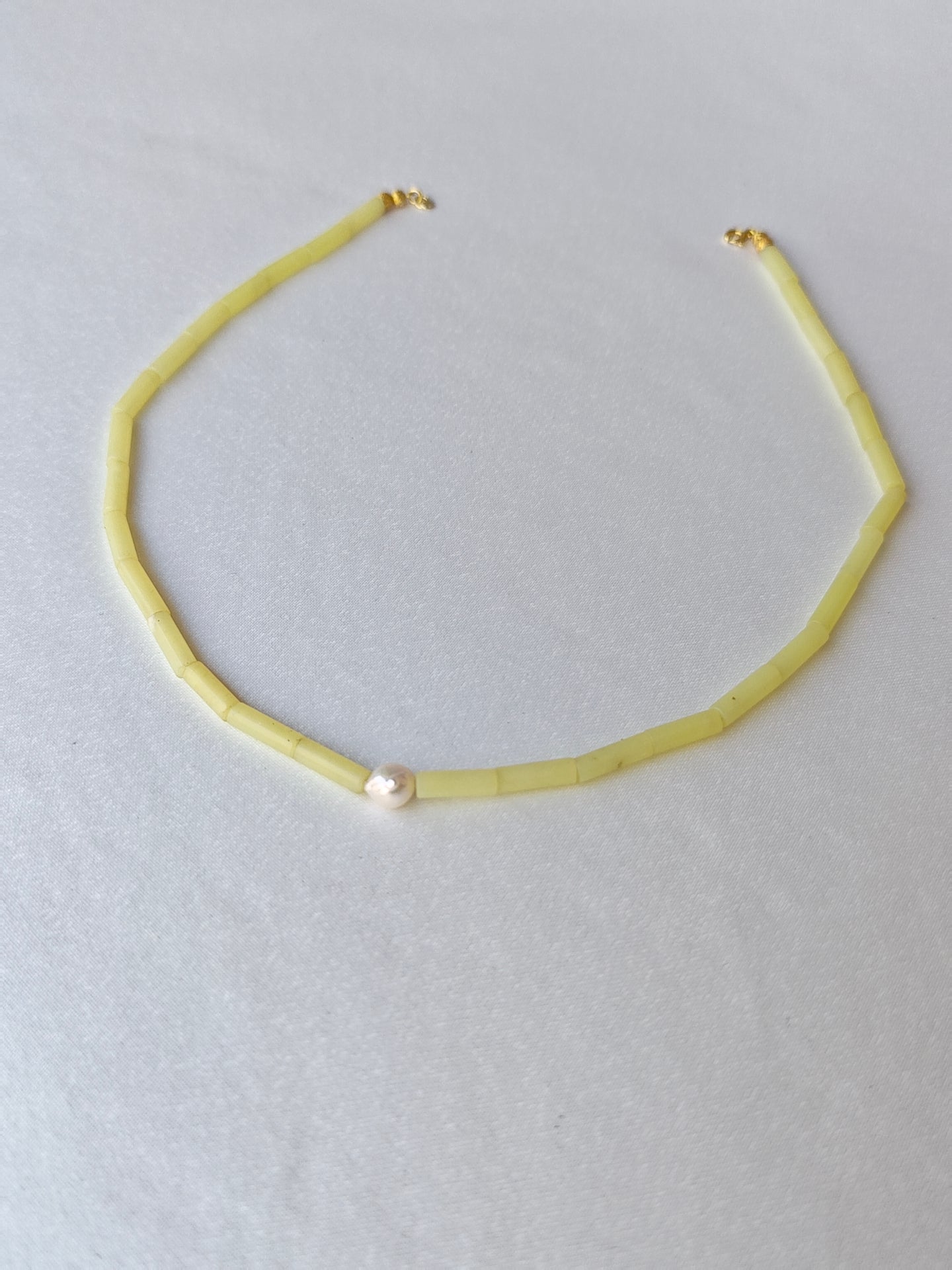 Güneşin Kalbi — Limon Kuvars & İnci El Yapımı Altın Kaplama Kolye | moirai jewellery