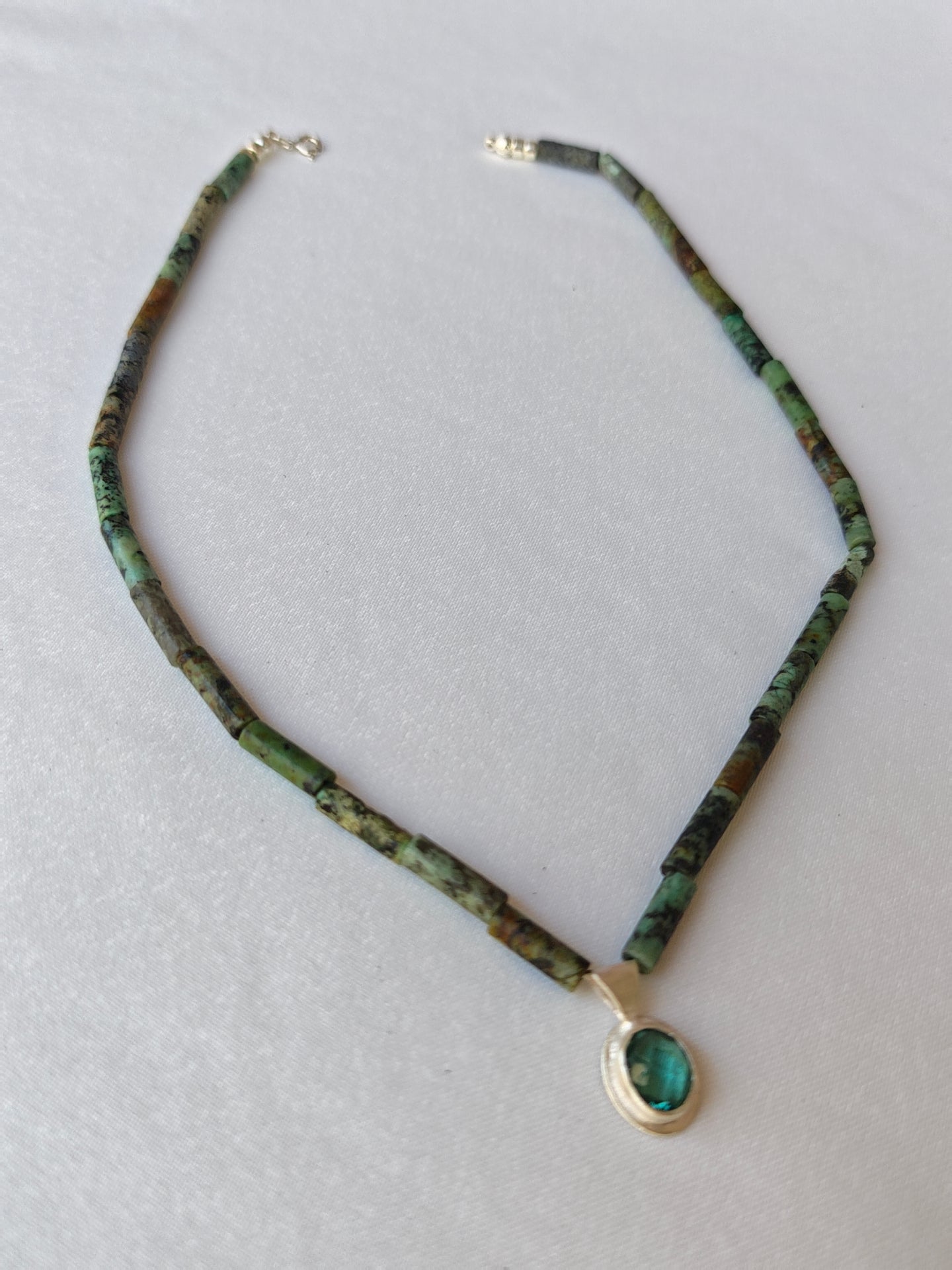 Gaia / Toprak Ana — Kambaba Jasper & Yeşil Topaz Kolye