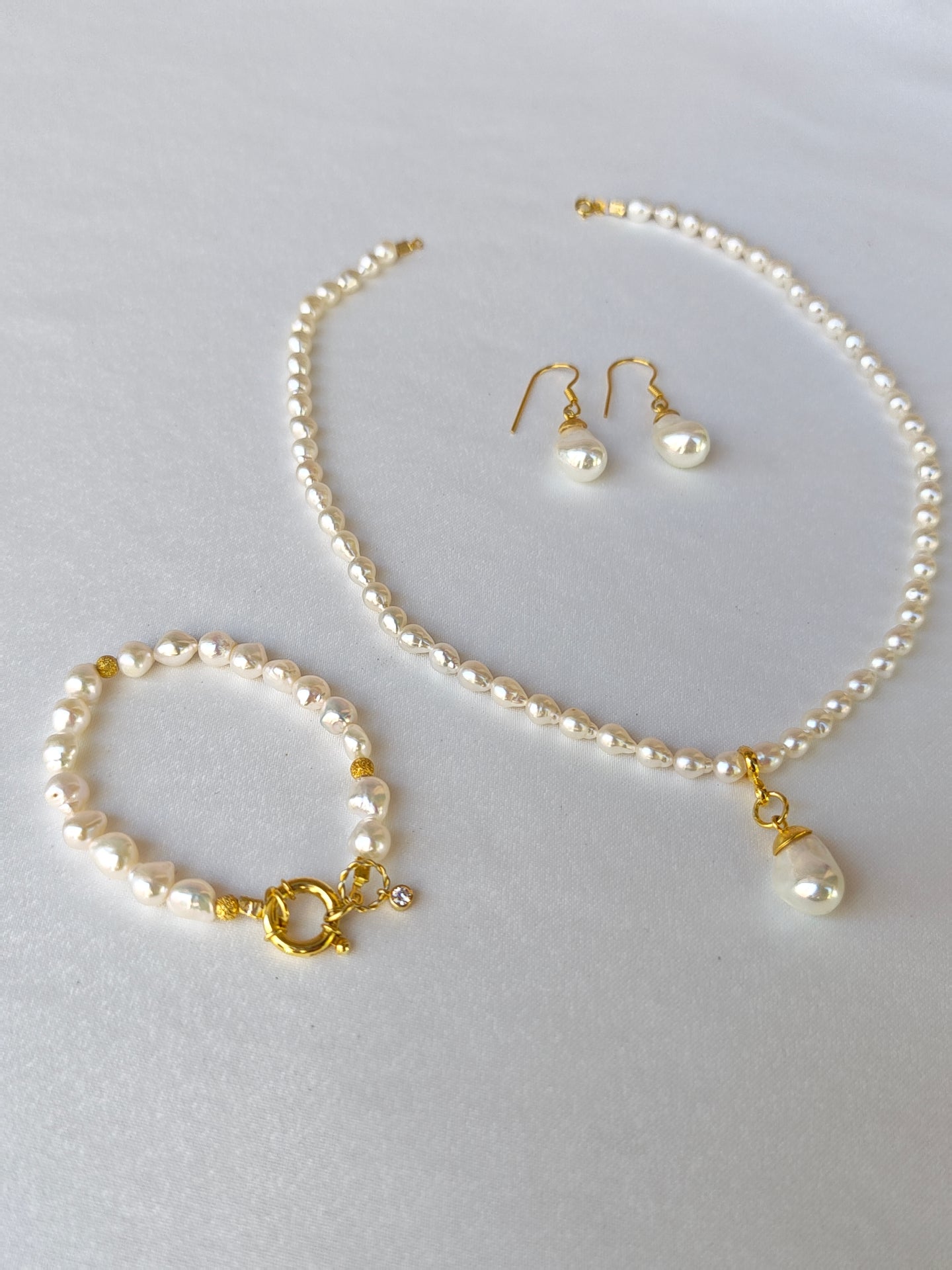 Aphros Seti — Barok İnci El Yapımı Kolye & Küpe Seti | moirai jewellery