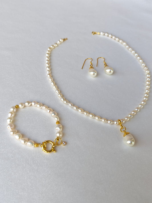 Aphros Seti — Barok İnci El Yapımı Kolye & Küpe Seti | moirai jewellery