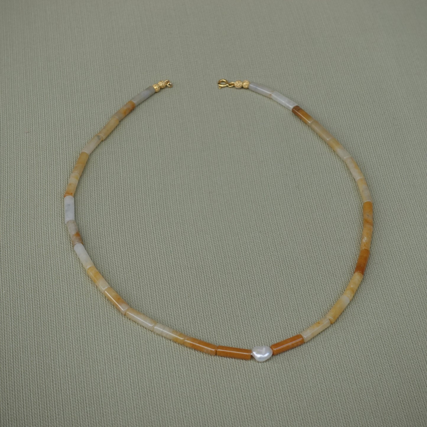 Aurum Pearl İnci & Aventurin Taşlı Gümüş Kolye